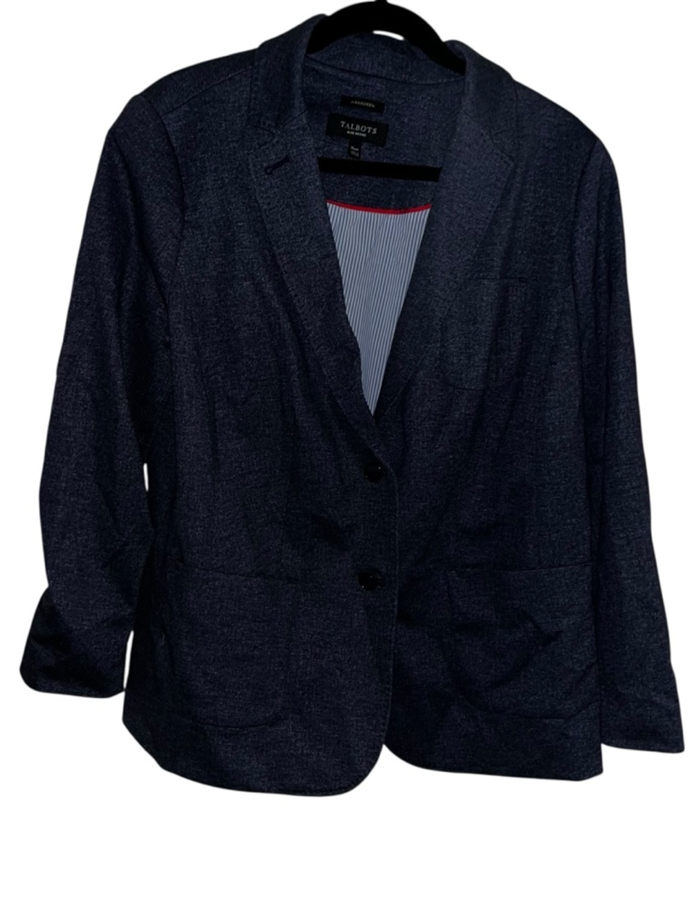 Talbots heathered navy blue blazer jacket plus petite 16wp 16w 16 petite new